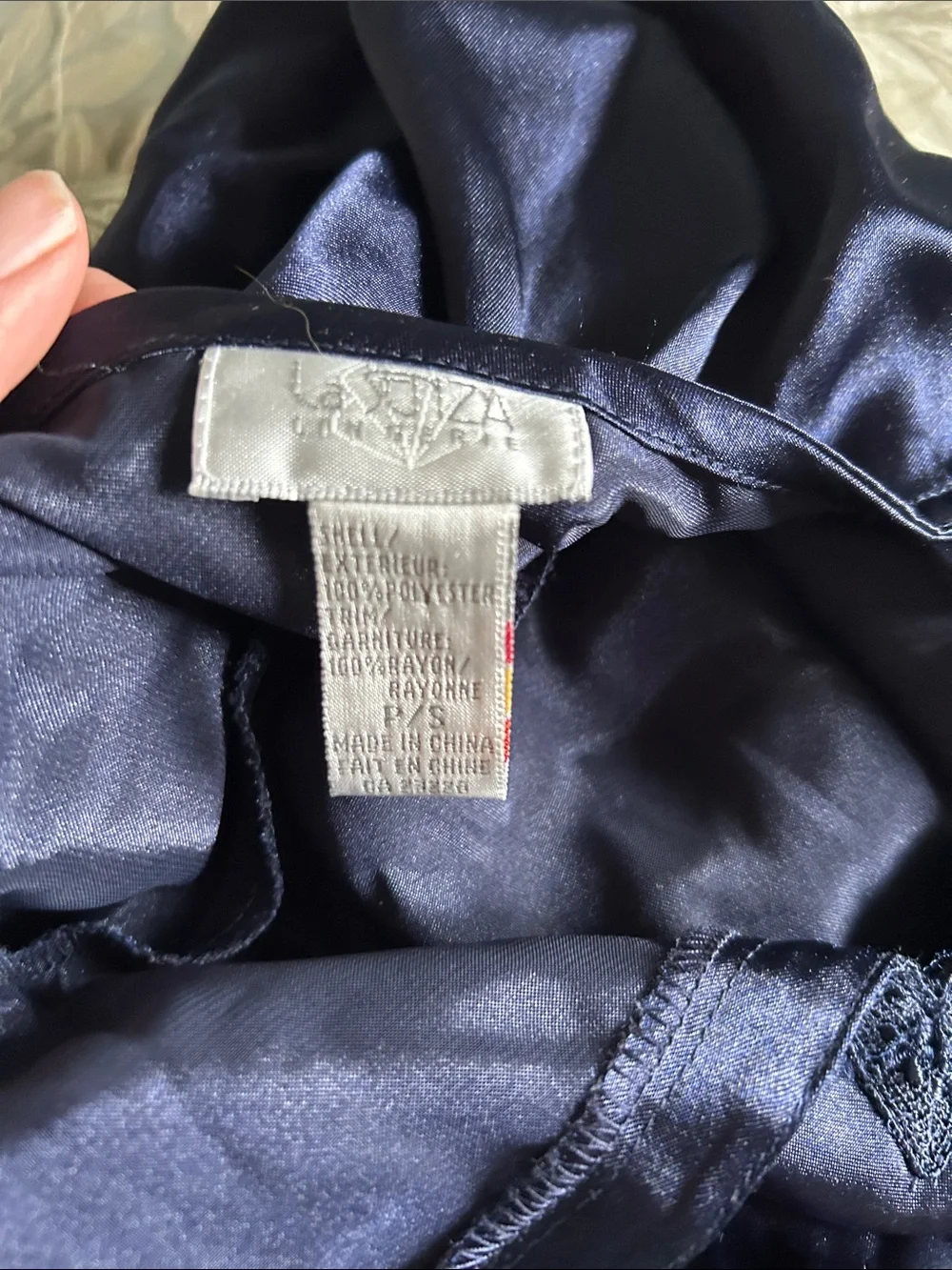 La SENZA Navy Blue Satin Chemise Slip - Picture 6 of 6